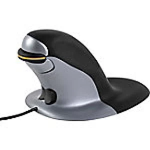 Fellowes Medium Wired Vertical Mouse Penguin Black, Silver