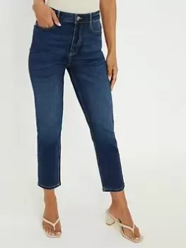 Dorothy Perkins Slim Mom Jeans - Indigo, Blue, Size 10, Women