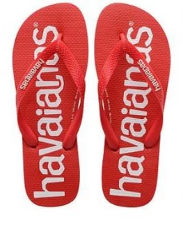 Havaianas Logomania Flip Flops - Red, Size 8, Men