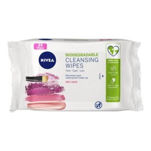 Nivea Biodegradable Face Cleansing Wipes Dry Skin 25'S