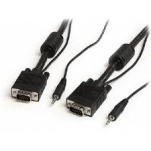 StarTech 15m Coax High Resolution Monitor VGA Video Male to Male Cable with Audio HD15