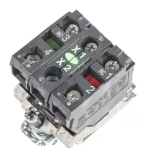 Schneider Electric Harmony XB4 Contact & Light Block - 1NO 1NC Green, 24 V ac/dc