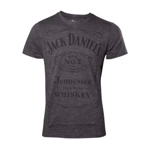 Jack Daniels - Classic Logo Mens Medium T-Shirt - Grey