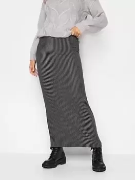 Long Tall Sally Black Rib Maxi Skirt, Black, Size 12, Women