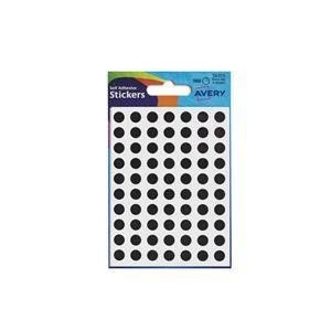 Original Avery 8mm Round Labels Black 10 Packs of 520 Labels