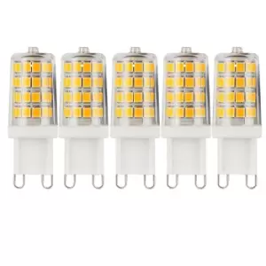 3 Watts G9 LED Bulb Clear Capsule Warm White Dimmable, Pack of 5