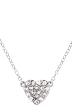 Ted Baker Ladies Silver Plated Pave Crystal Heart Necklace TBJ1516-01-02