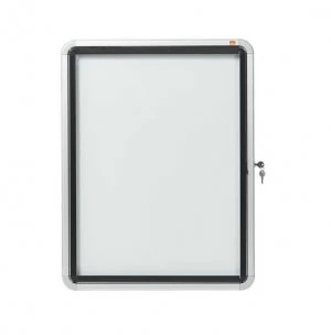 Nobo External Glazed Case Swing Door Magnetic White 4xA4