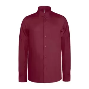 Kariban Mens Long Sleeve Mandarin Collar Shirt (M) (Wine)