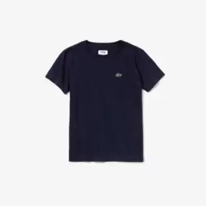 Boys' Lacoste SPORT Breathable Cotton Blend T-Shirt Size 6 yrs Navy Blue