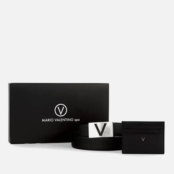 Valentino Mens Dak Belt & Cardholder Giftset - Black - M