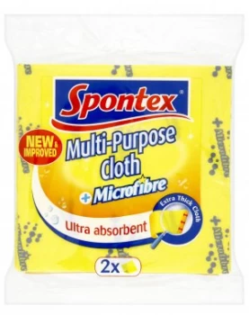 Spontex Multi Purpose Cloths with Microfibre - Pack of 2