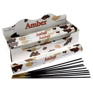 Amber (Pack Of 6) Stamford Hex Incense Sticks
