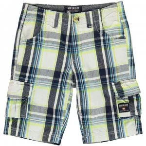SoulCal Checked Cargo Shorts Junior Boys - Nvy/OffWht/Lime