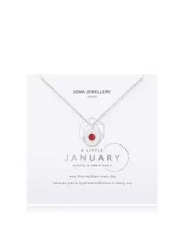 Joma Jewellery 'A Little' Birthstone Silver Necklace, February, Women
