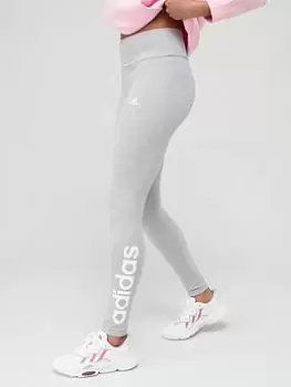 adidas Linear Leggings - Medium Grey Heather, Size L, Women