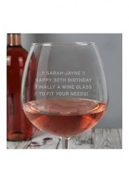 Personalised Large Wine Glass, One Colour, Women