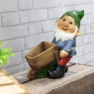 Country Living Garden Gnome with Wheelbarrow Planter