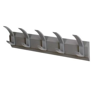 Acorn Linear Hat and Coat Wall Rack with Concealed Fixings 5 Hooks Graphite