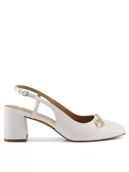 Dune London Cassie Snaffle Open Court - White Leather, White, Size 7, Women