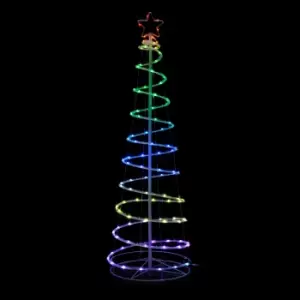 Festive 6ft Spiral Christmas Tree 135 RGB Colour Changing LEDs