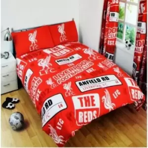 Liverpool FC Patch Duvet Set (Single) (Red/White) - Red/White