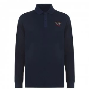 Paul And Shark Crew Basic Long Sleeve Polo Shirt - Navy 013