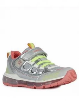 Geox Girls Android Trainers - Silver, Size 9 Younger