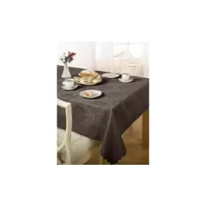 Emma Barclay Damask Rose Tablecloth, Chocolate, 60 x 84 Inch