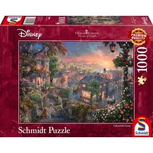Thomas Kinkade Disney Lady and the Tramp 1000 Piece Jigsaw Puzzle