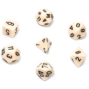 Chessex Opaque Poly 7 Dice Set: Ivory/Black