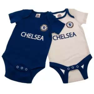 Chelsea FC Baby Bodysuit (Pack of 2) (12-18 Months) (Blue/White)