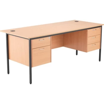 Start 18 1786MM Rectangle Desk W/1X2& 1X3 Draw Fixed Pedestal - Beech
