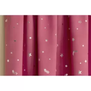Moonlight Pair of 168x137cm Blackout Curtains, Pink