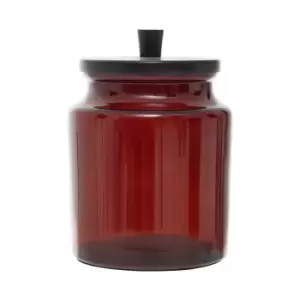 300ml Dark Red Glass Canister with Lid