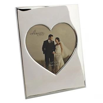 5" x 5" - Amore By Juliana Silver Plated Heart Photo Frame
