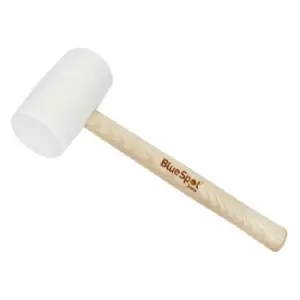 Blue Spot Tools 16oz (0.45kg) White Rubber Mallet With Wooden Handle
