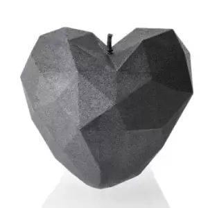 Heart Low Poly Candle &ndash; Steel