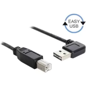 Delock USB cable USB 2.0 USB-A plug, USB-B plug 2m Black gold plated connectors, UL-approved 83375