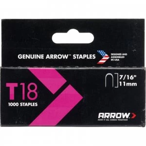 Arrow T18 Wiring Staples 11mm Pack of 1000