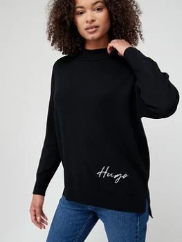 Hugo Boss Logo Knitted Jumper Black Size S Women