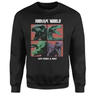 Jurassic Park World Four Colour Faces Sweatshirt - Black - M