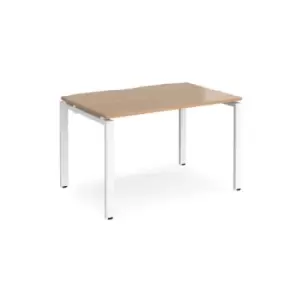 Bench Desk Single Person Starter Rectangular Desk 1200mm Beech Tops With White Frames 800mm Depth Adapt