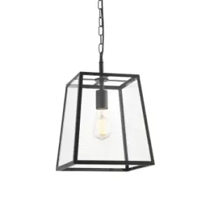 Hurst Single Pendant Ceiling Lamp, Matt Black, Glass