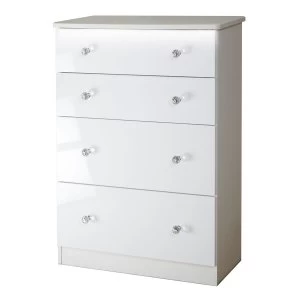 Zodian Wide Chest of 4 Drawers - White