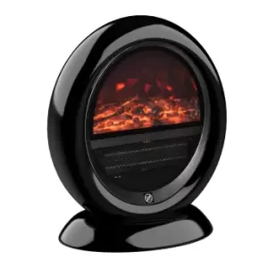 Etna 1.5kW Freestanding Electric Fireplace Heater with LED Flame Rotatable Head - Black