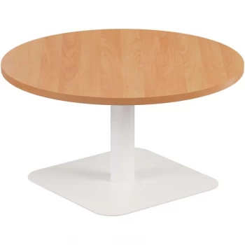 800MM Circular Low Contract Table - Silver/White