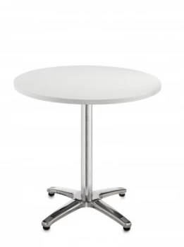 Roma Circular Table With 4 Leg Chrome Base 800mm - White