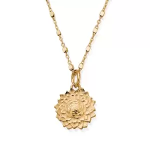 ChloBo Gold Plated Delicate Cube Sunflower Necklace