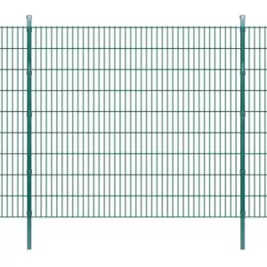 2D Garden Fence Panels & Posts Green 2008x1830 mm 8m vidaXL - Green